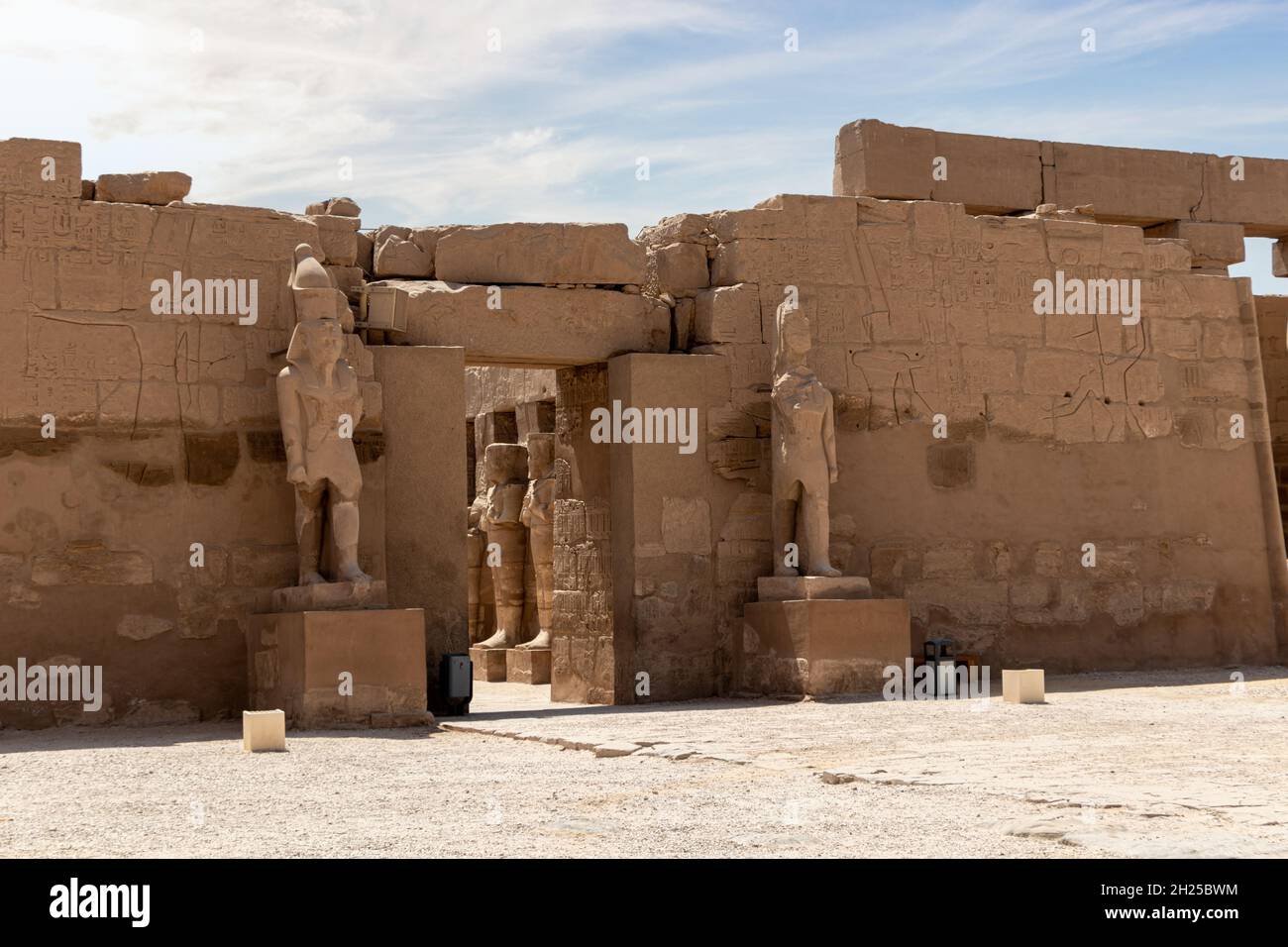 The temple of Ramses III with Osiris pillars in the courtyard, Karnak ...