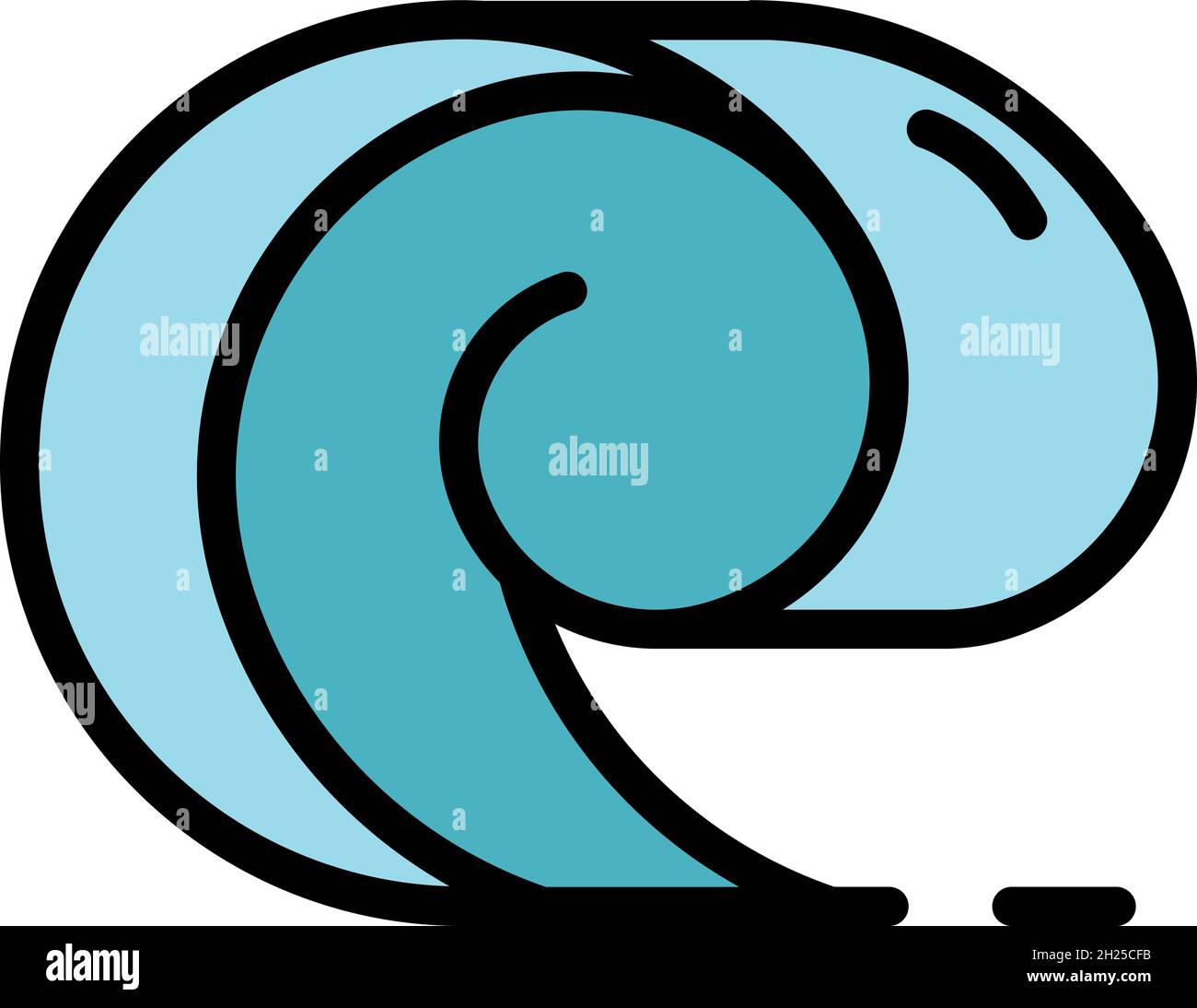 Big tsunami icon. Outline big tsunami vector icon color flat isolated Stock Vector