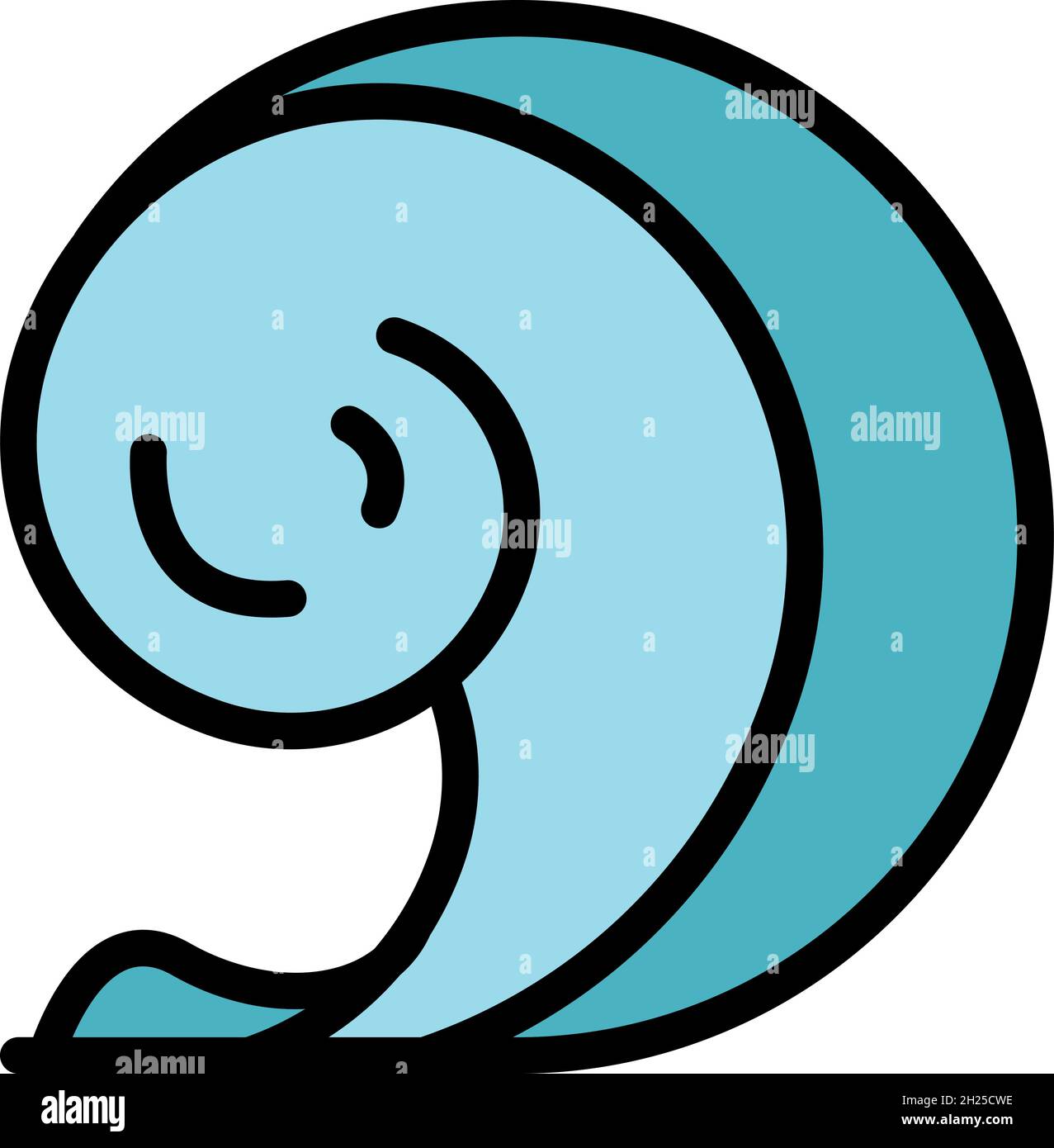 Big coast tsunami icon. Outline big coast tsunami vector icon color flat isolated Stock Vector