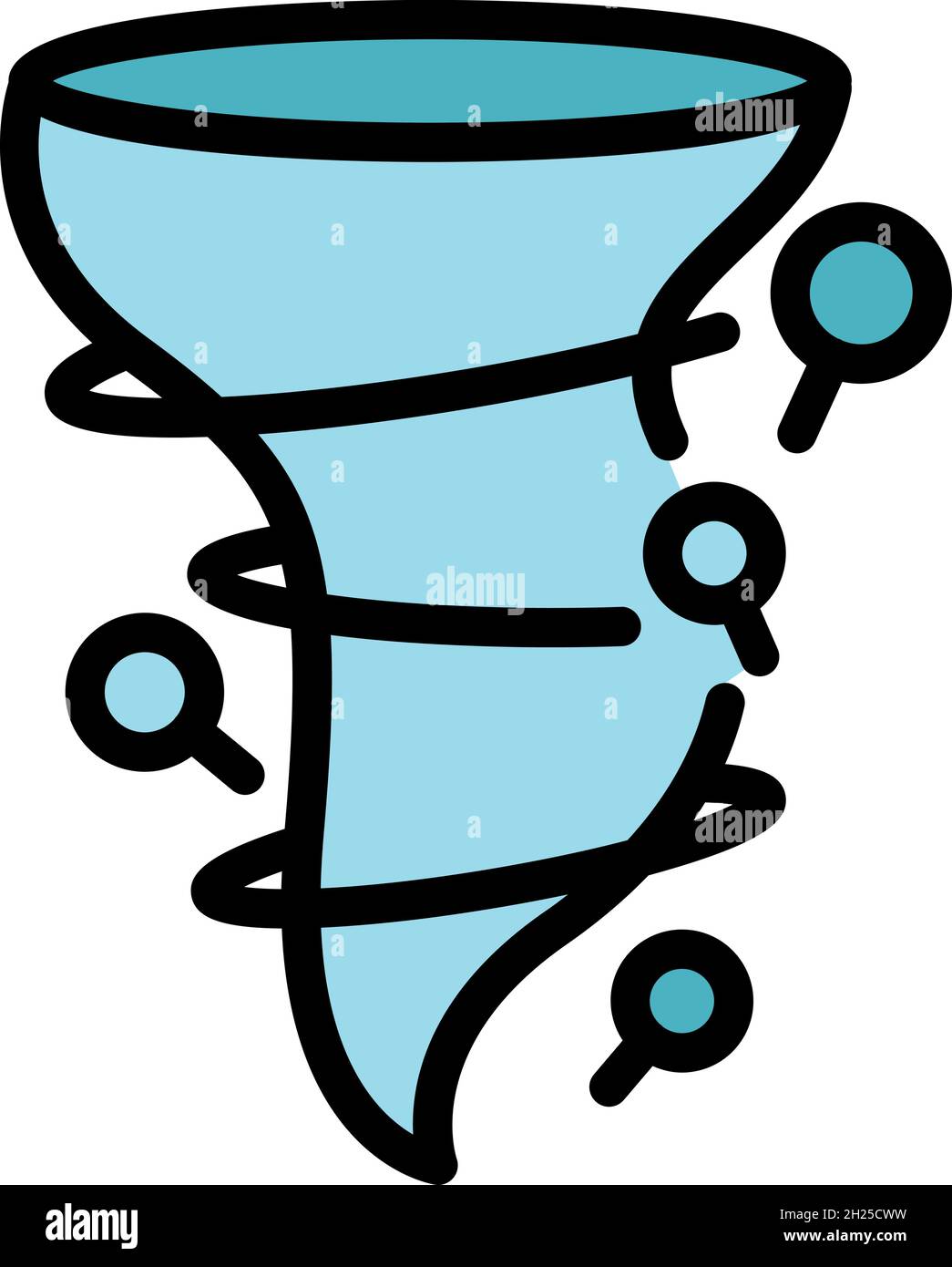 Twister tornado icon. Outline twister tornado vector icon color flat ...