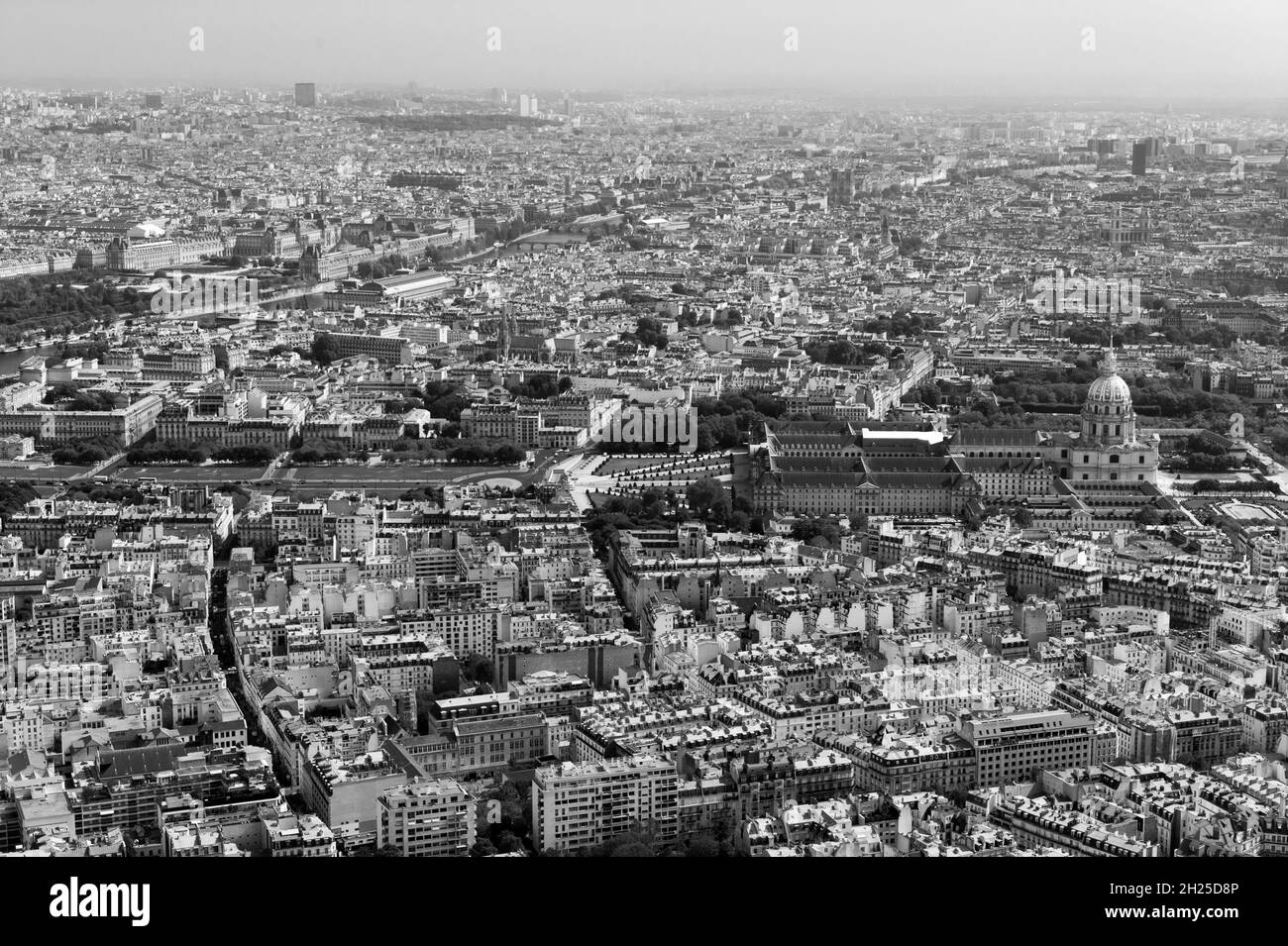 Panorama of Paris in black and white Stock Photo - Alamy