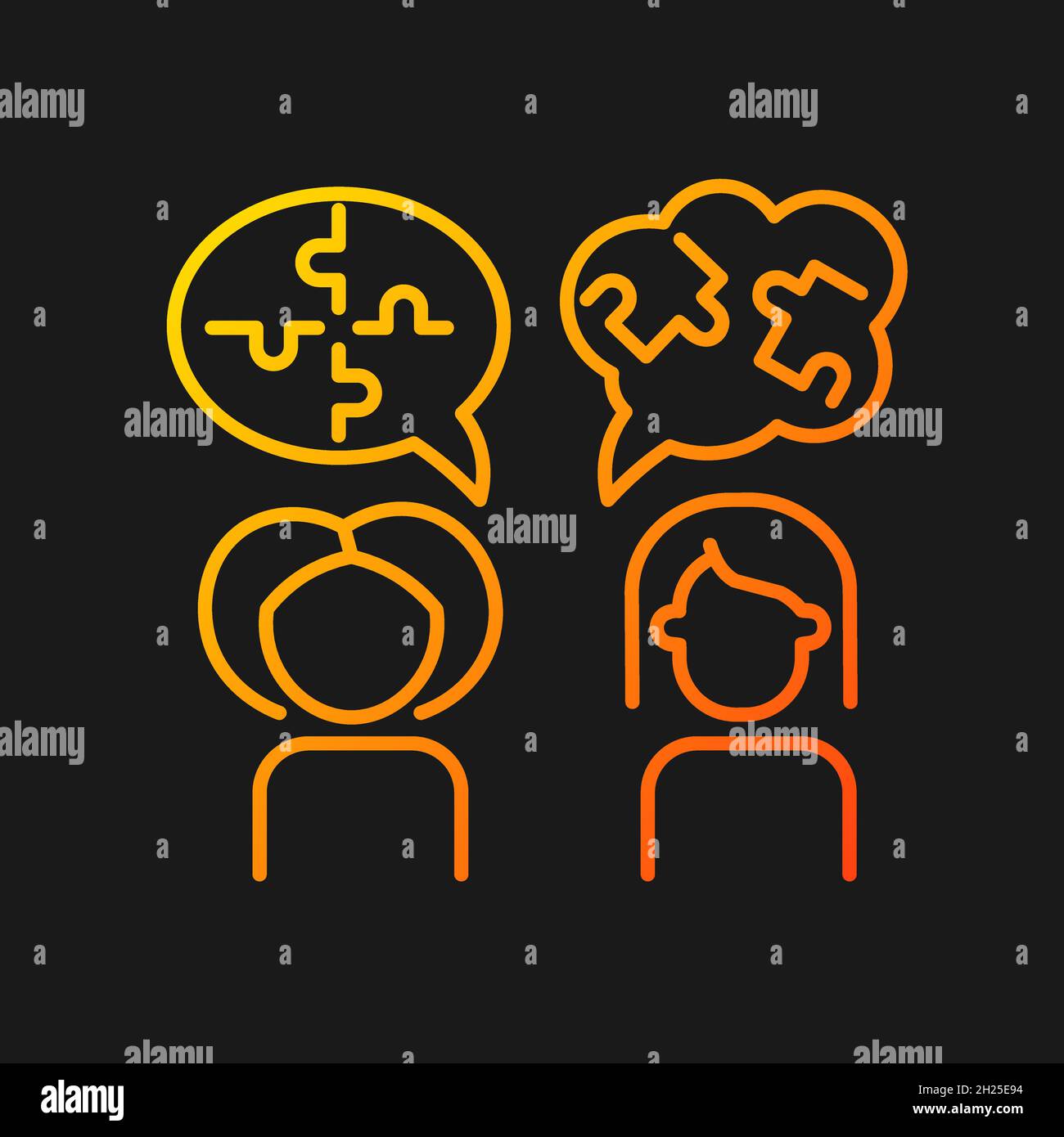 Psychotherapy gradient vector icon for dark theme Stock Vector