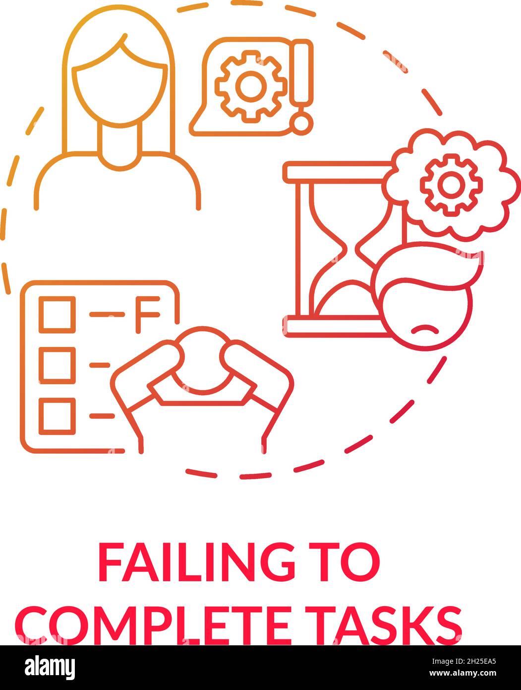 Failing to complete tasks concept icon Stock Vector Image & Art - Alamy