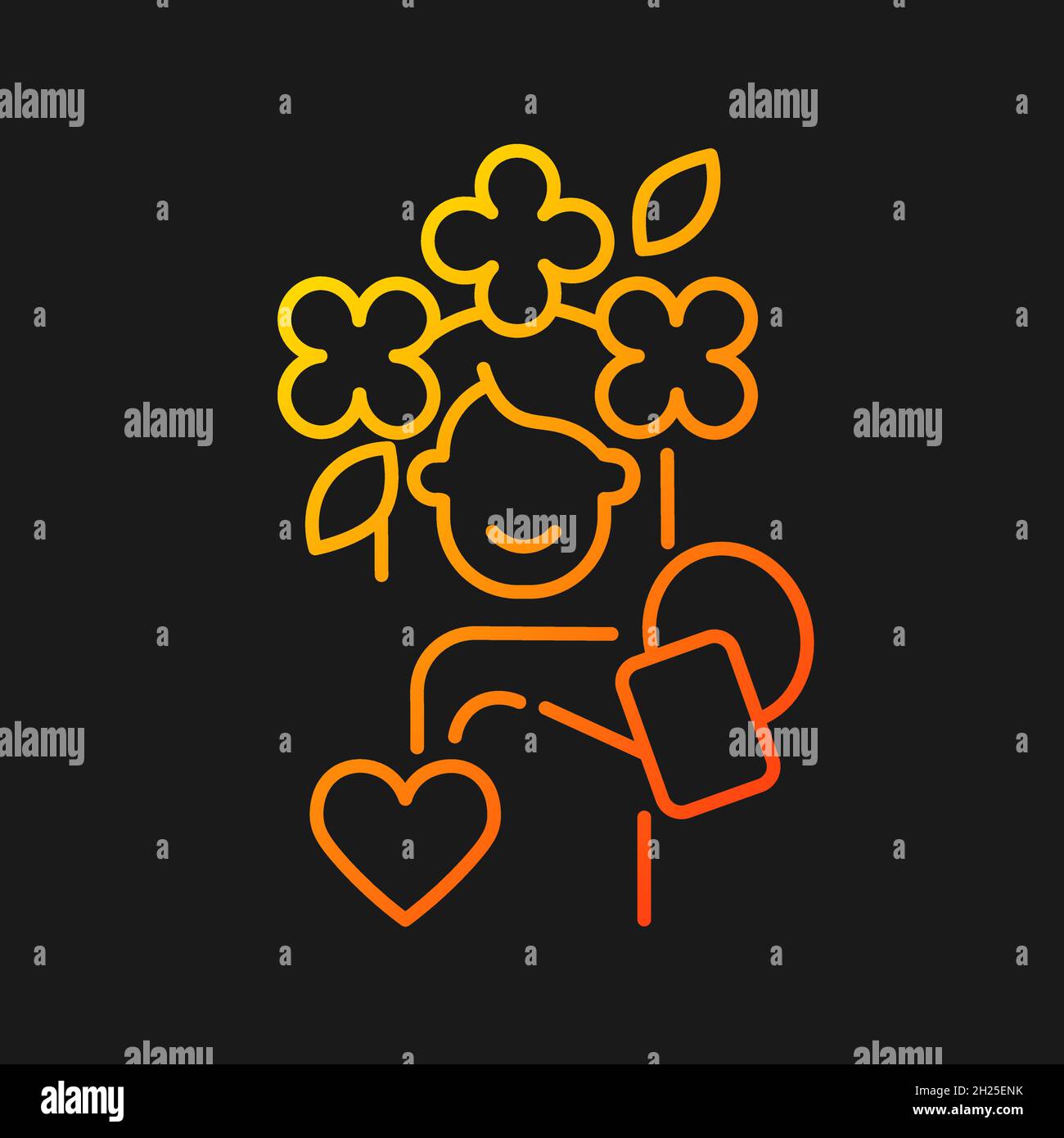 Self acceptance gradient vector icon for dark theme Stock Vector
