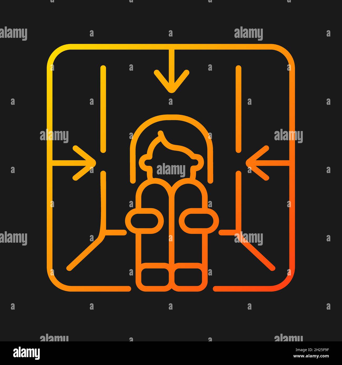 Claustrophobia gradient vector icon for dark theme Stock Vector