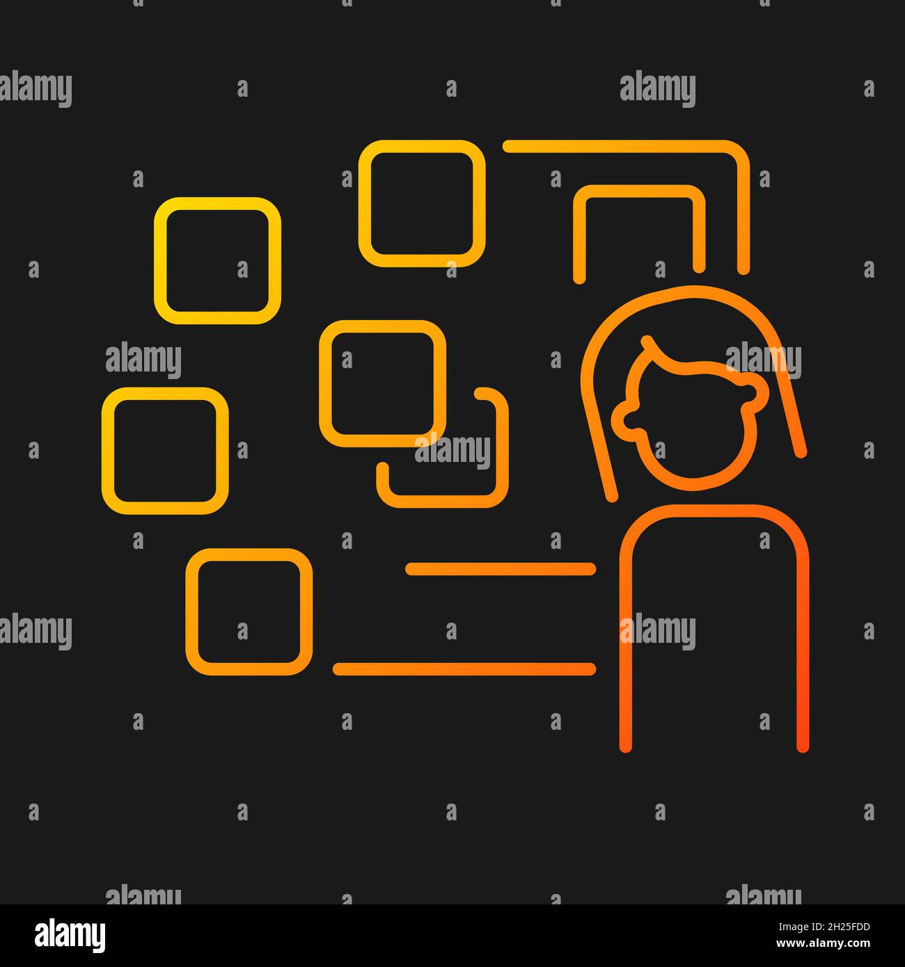 Derealization gradient vector icon for dark theme Stock Vector