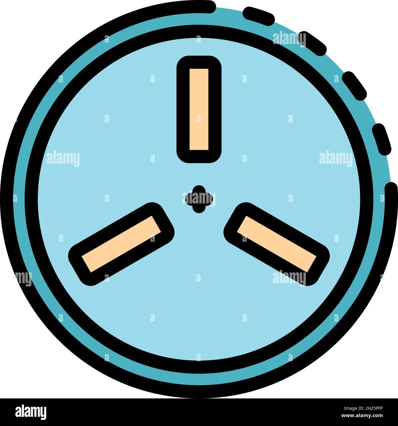 Triangle electric socket icon. Outline triangle electric socket vector ...