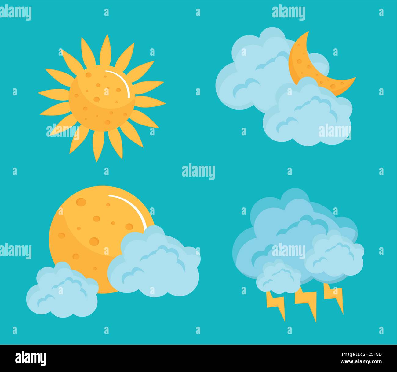 weather forecast four icons Stock Vector Image & Art Alamy