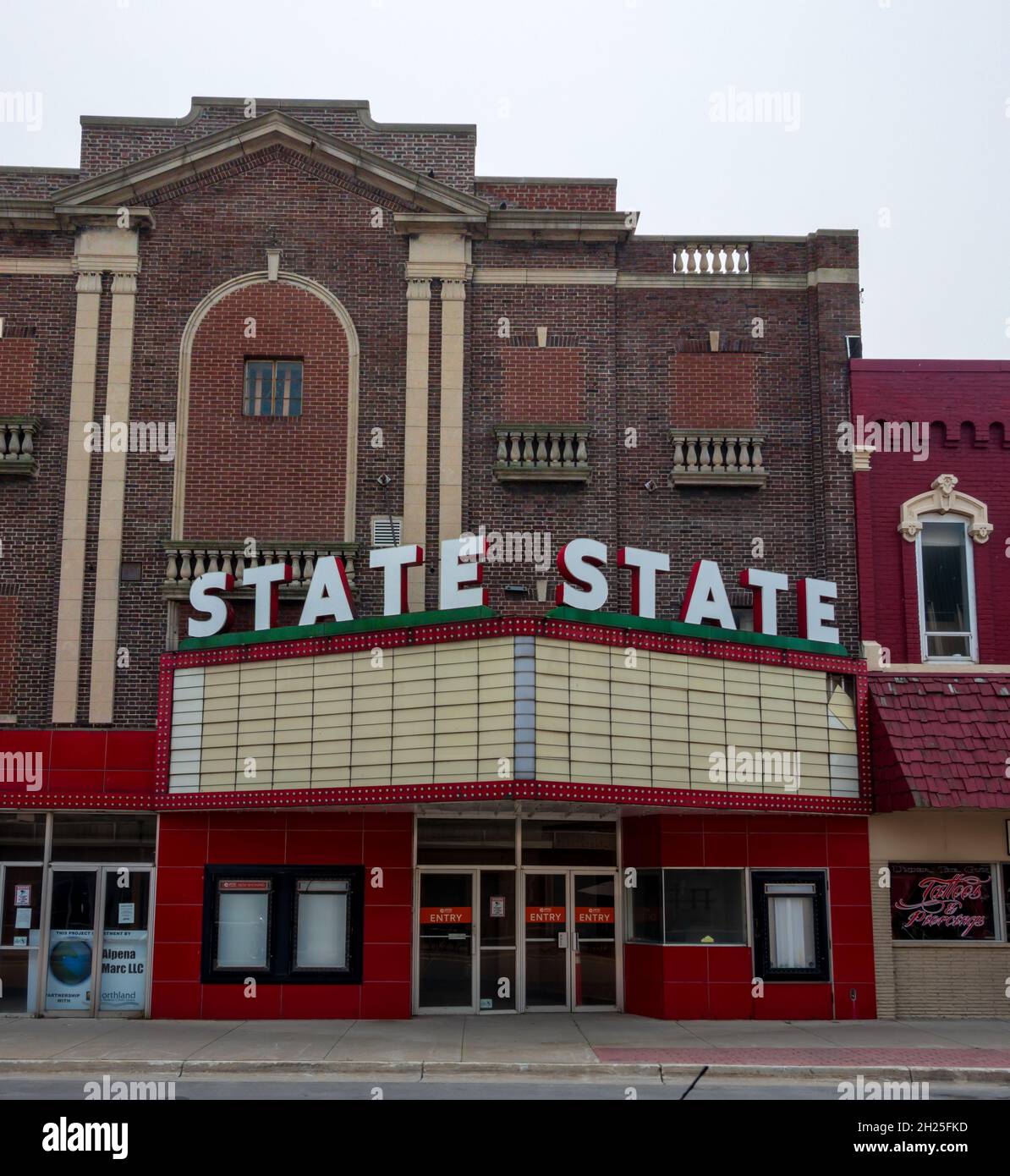 Alpena Michigan, USA July 19, 2021 Entrance to State theatre in Alpena Stock Photo Alamy