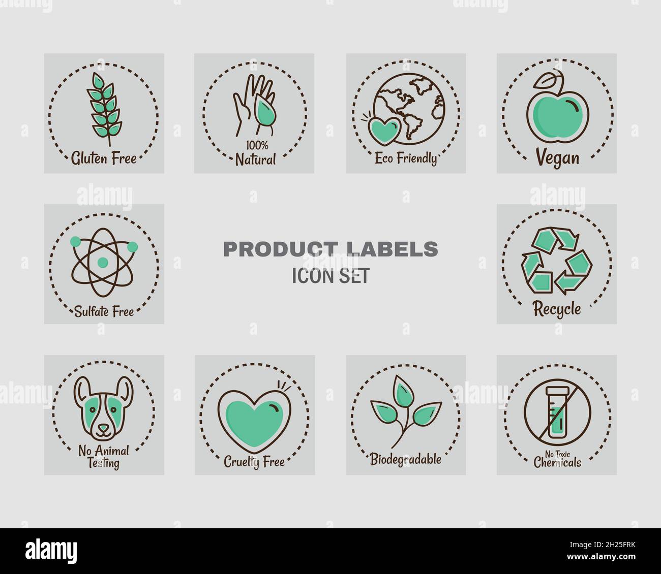 ten products labels icons Stock Vector Image & Art - Alamy