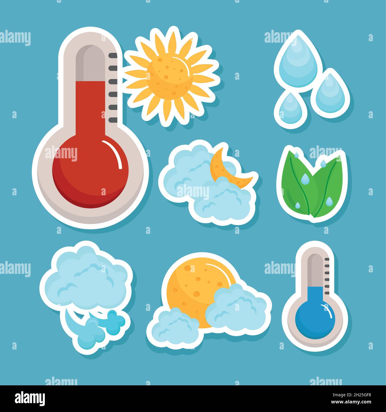 eight weather forecast icons Stock Vector Image & Art - Alamy