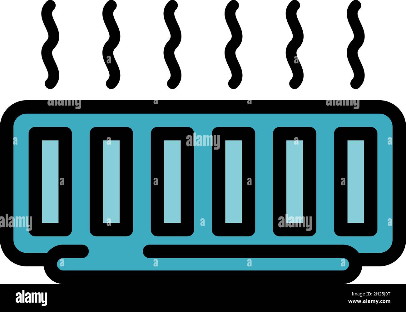 Room heater icon. Outline room heater vector icon color flat isolated ...