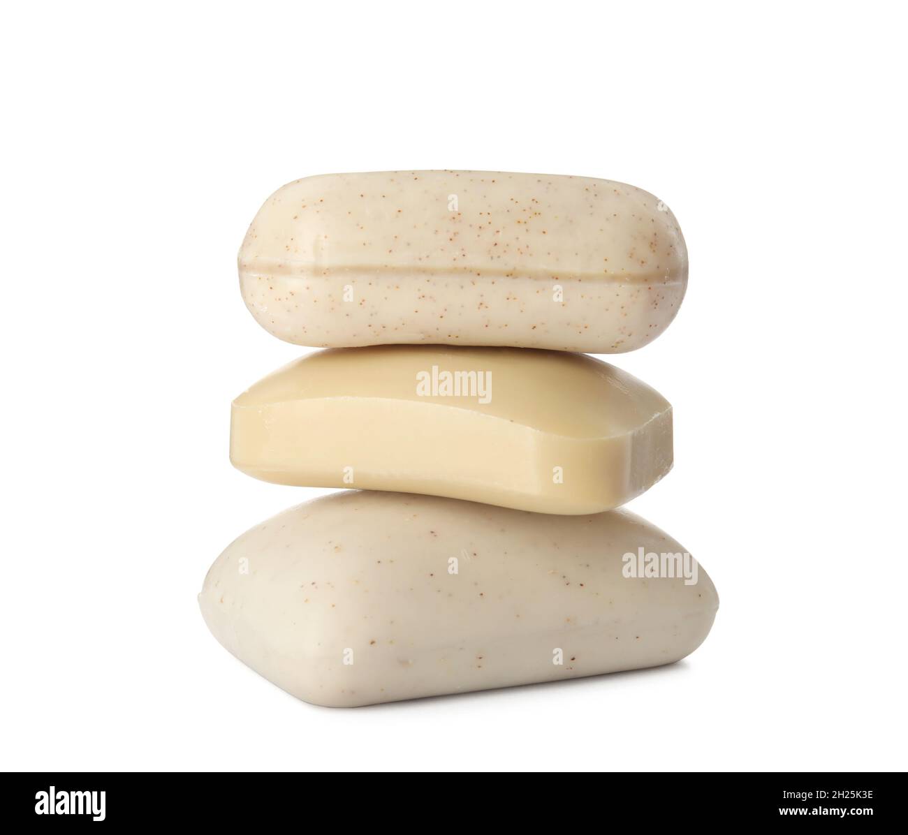 Stack of different soap bars on white background Stock Photo - Alamy