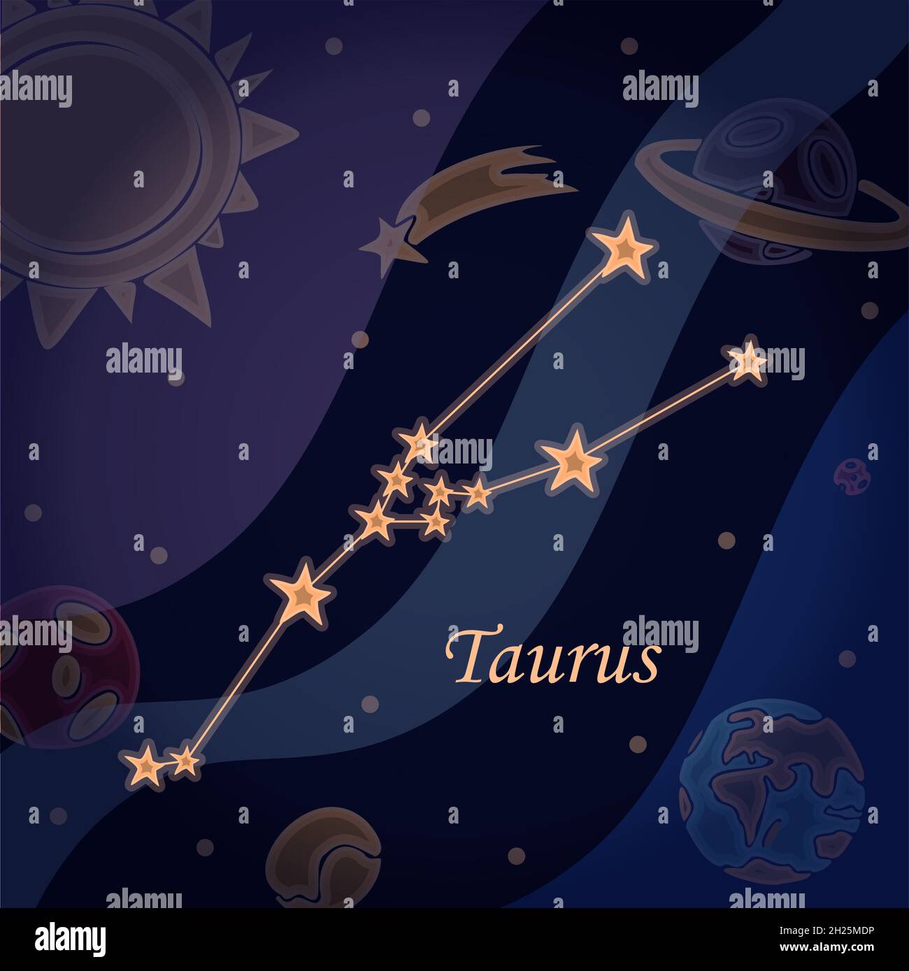 Doodle constellation of the taurus Symbol of the zodiac signs Vector  illustration of astrology and astronomy. Horoscopes bright stars in cosmos  Stock Vector Image & Art - Alamy