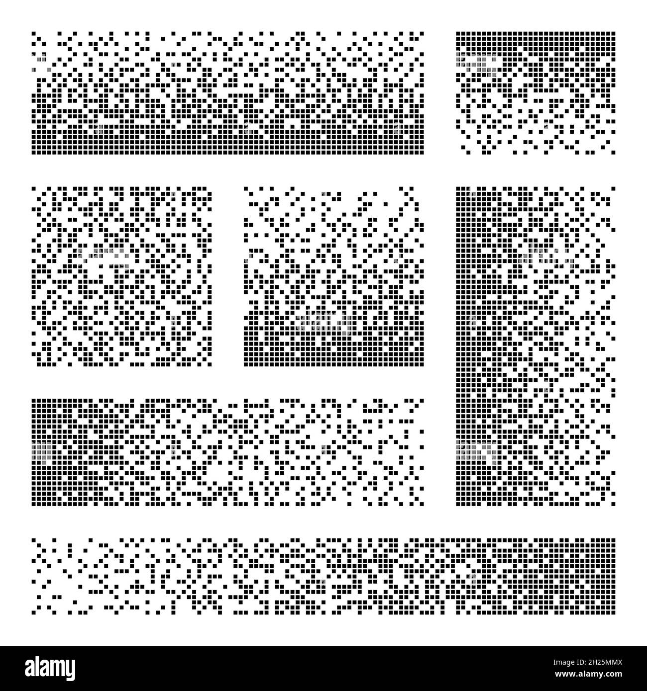 Pixel disintegration, decay effect. Various rectangular elements made ...