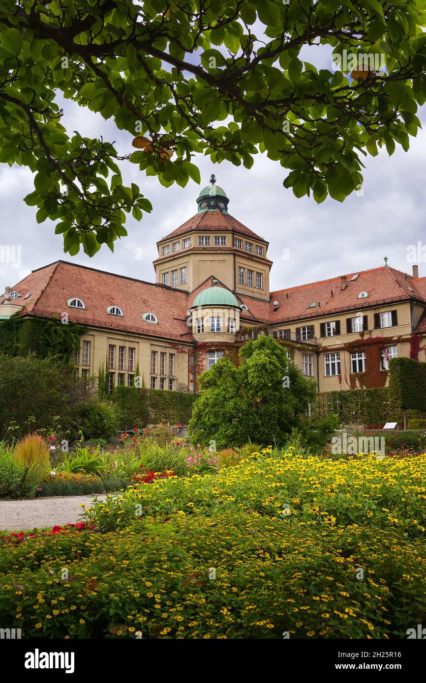 Famous and beautiful botanical garden MunchenNymphenburg with bright