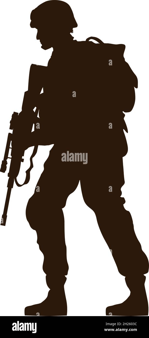 soldier walking silhouette Stock Vector Image & Art Alamy