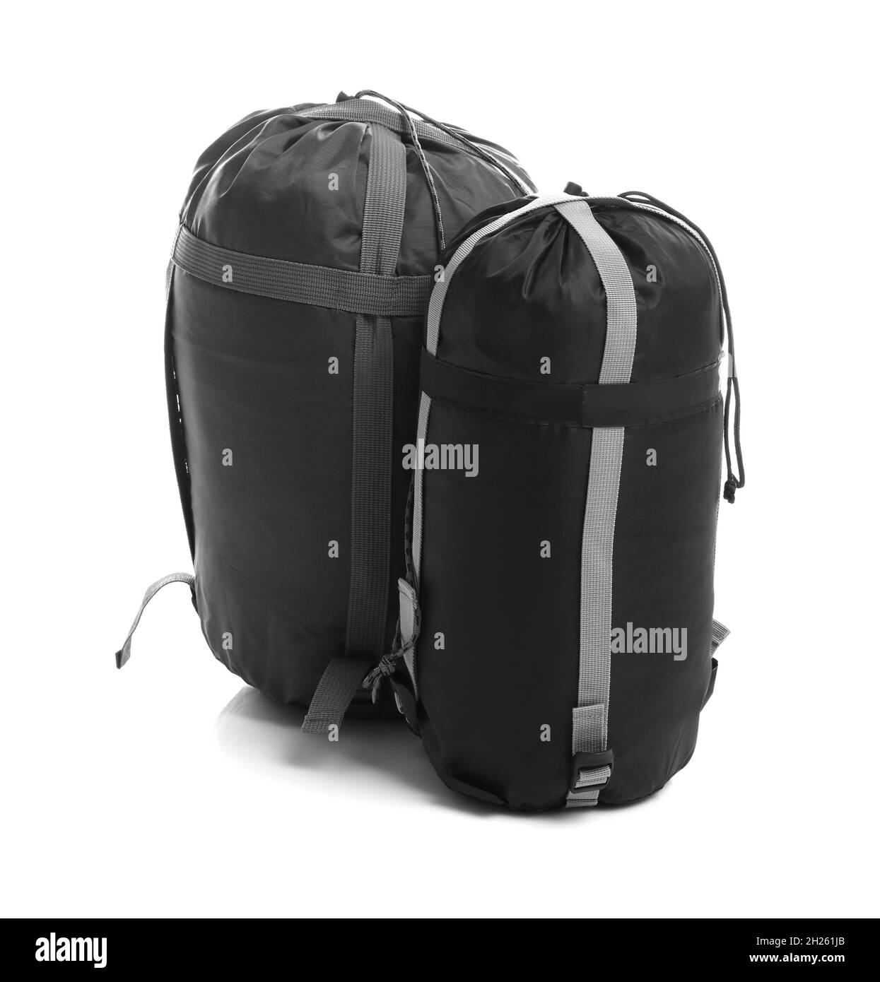 Sleeping bags on white background. Camping equipment Stock Photo Alamy