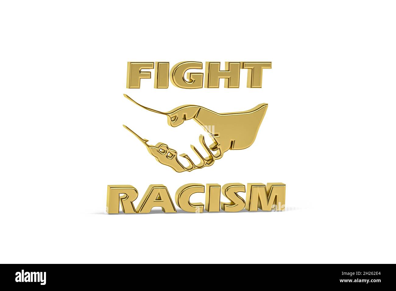 Black lives matter - Golden racism icon isolated on white background - 3d render Stock Photo