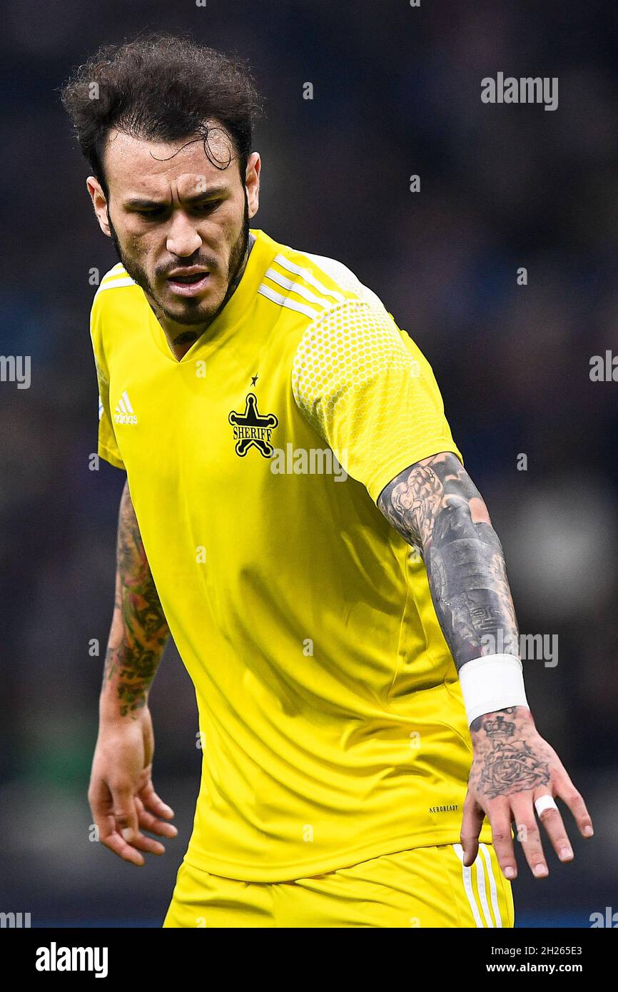 Milan, Italy. 19 October 2021. Gustavo Dulanto of FC Sheriff Tiraspol  gestures during the UEFA Champions