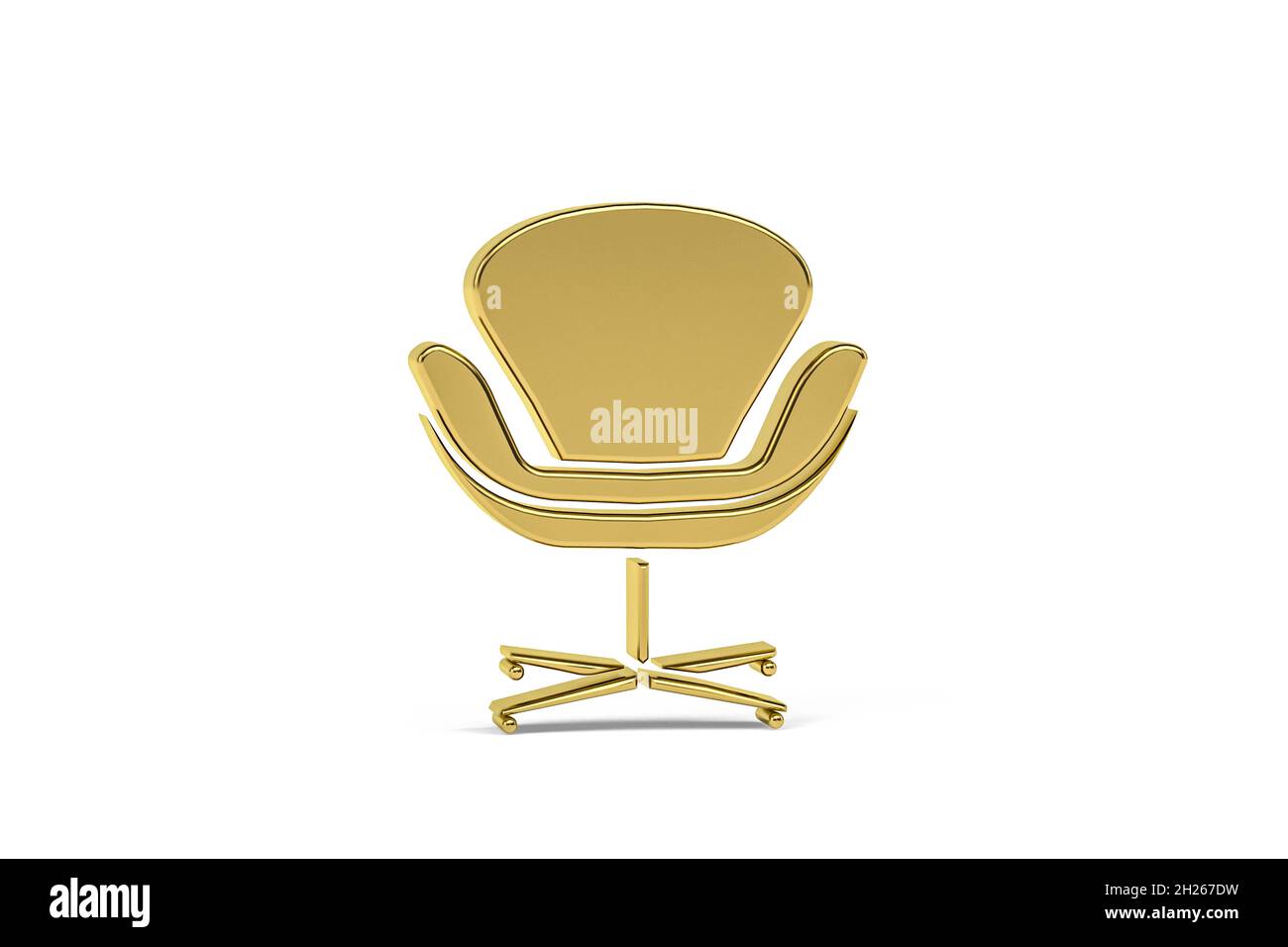 Golden chair icon isolated on white background - 3d render Stock Photo ...