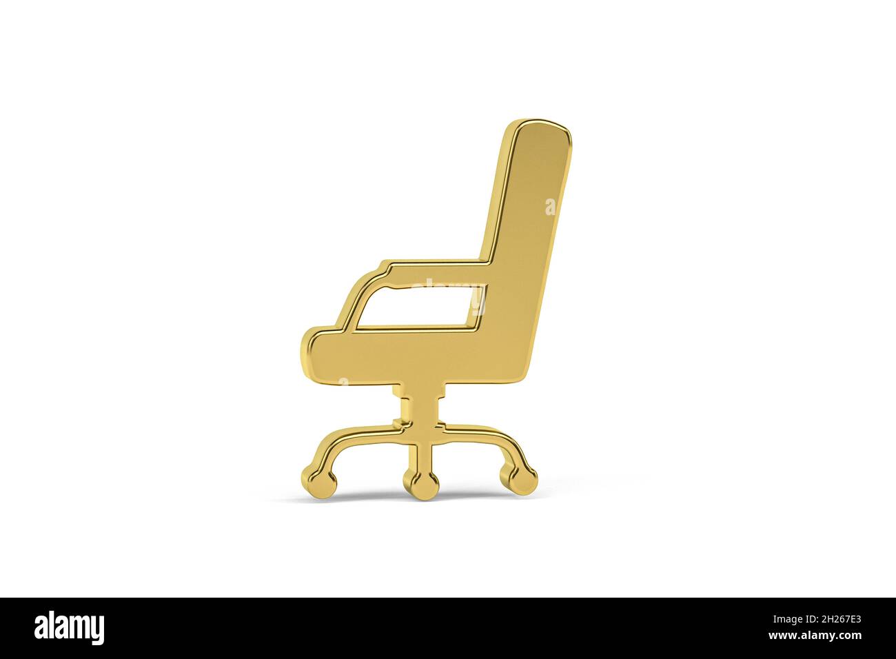 Golden chair icon isolated on white background - 3d render Stock Photo ...