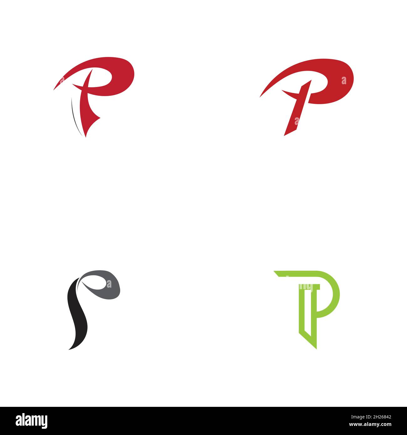 set of Letter p Logo Template vector icon design Stock Vector Image ...