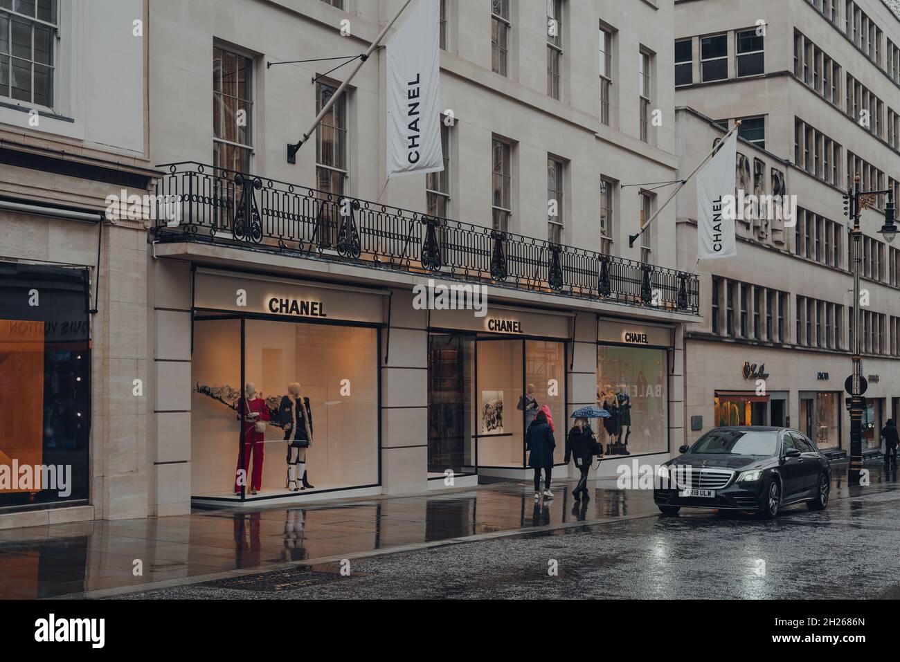 London, UK - October 02, 2021: Chanel store on New Bond Street