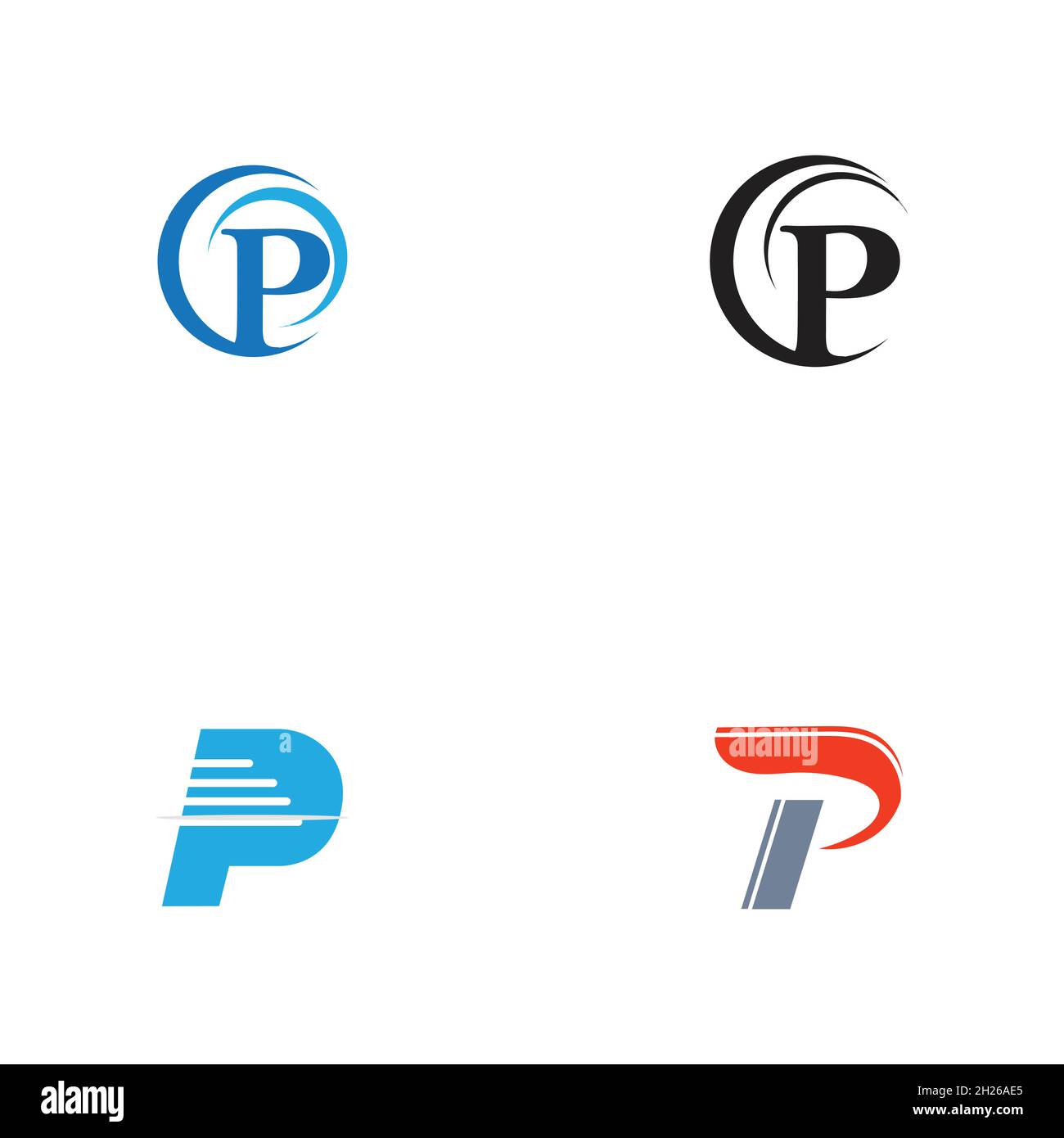 set of Letter p Logo Template vector icon design Stock Vector Image ...