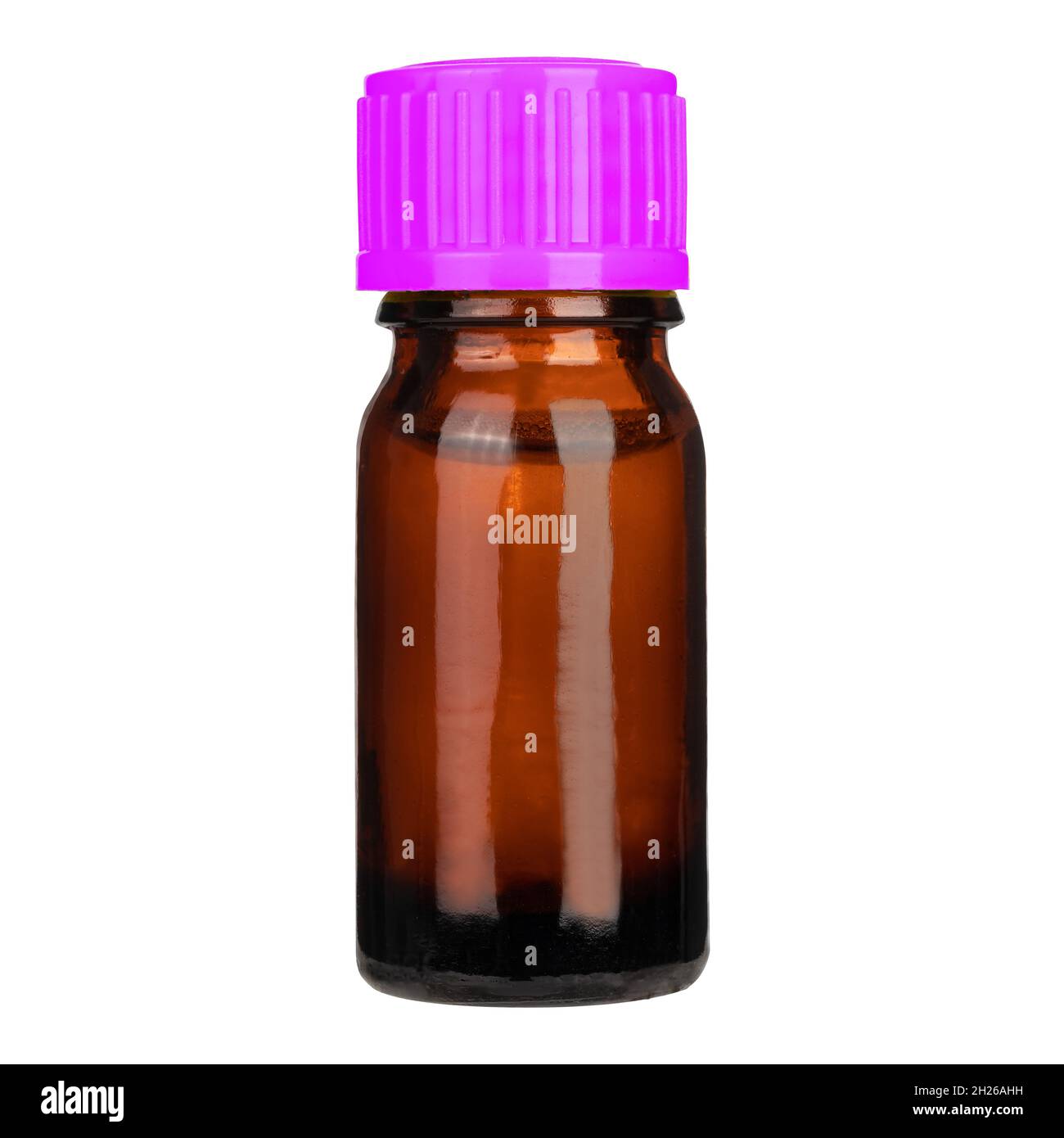 Medical glass Bottle. Medicine bottle of amber glass with pink cap