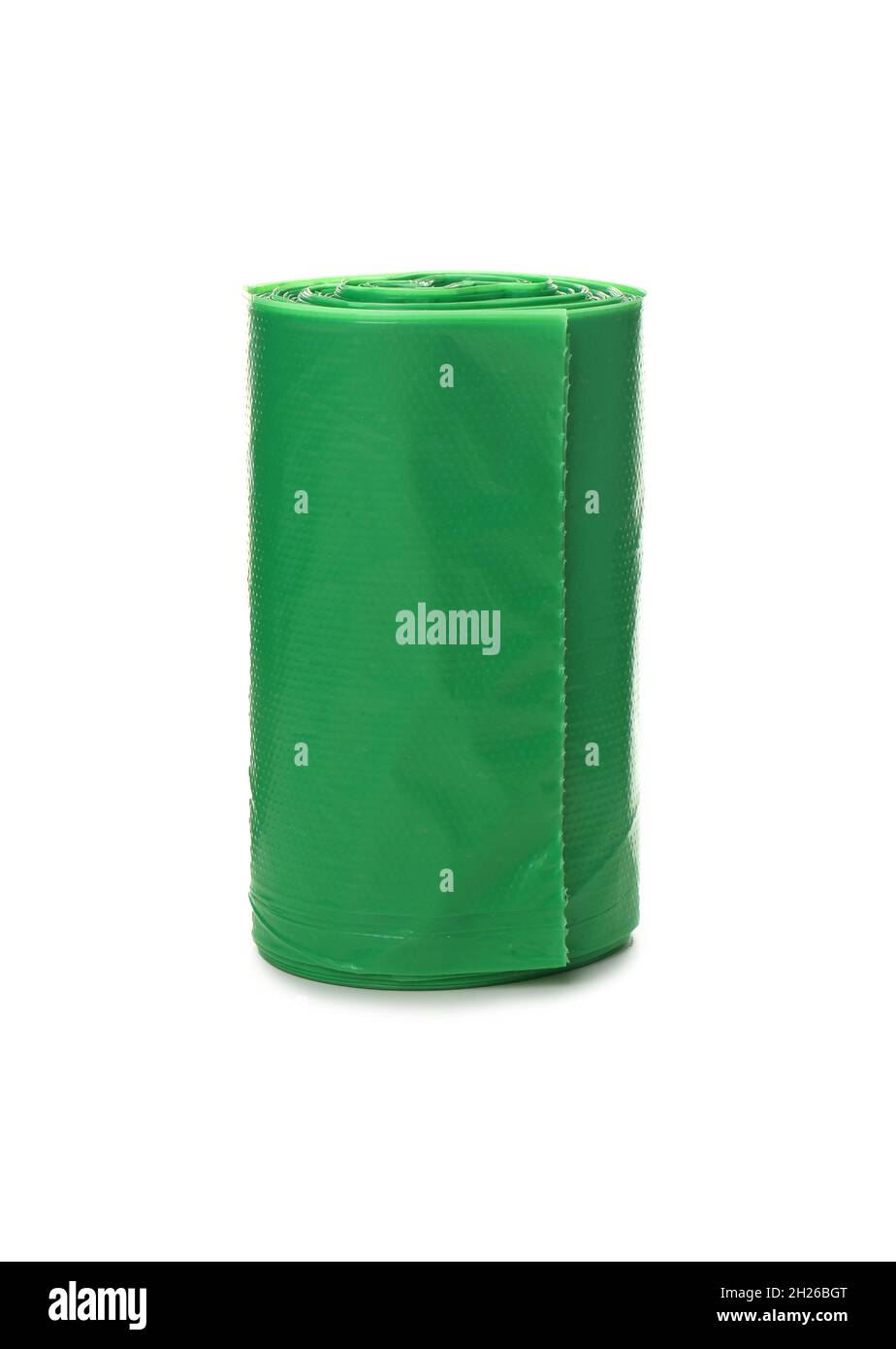 Garbage bag roll on white background. Cleaning supplies Stock Photo Alamy