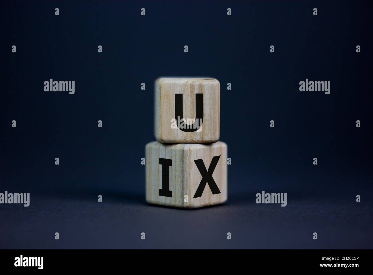 UX design or UI design. Turned cube and changed words UX user ...