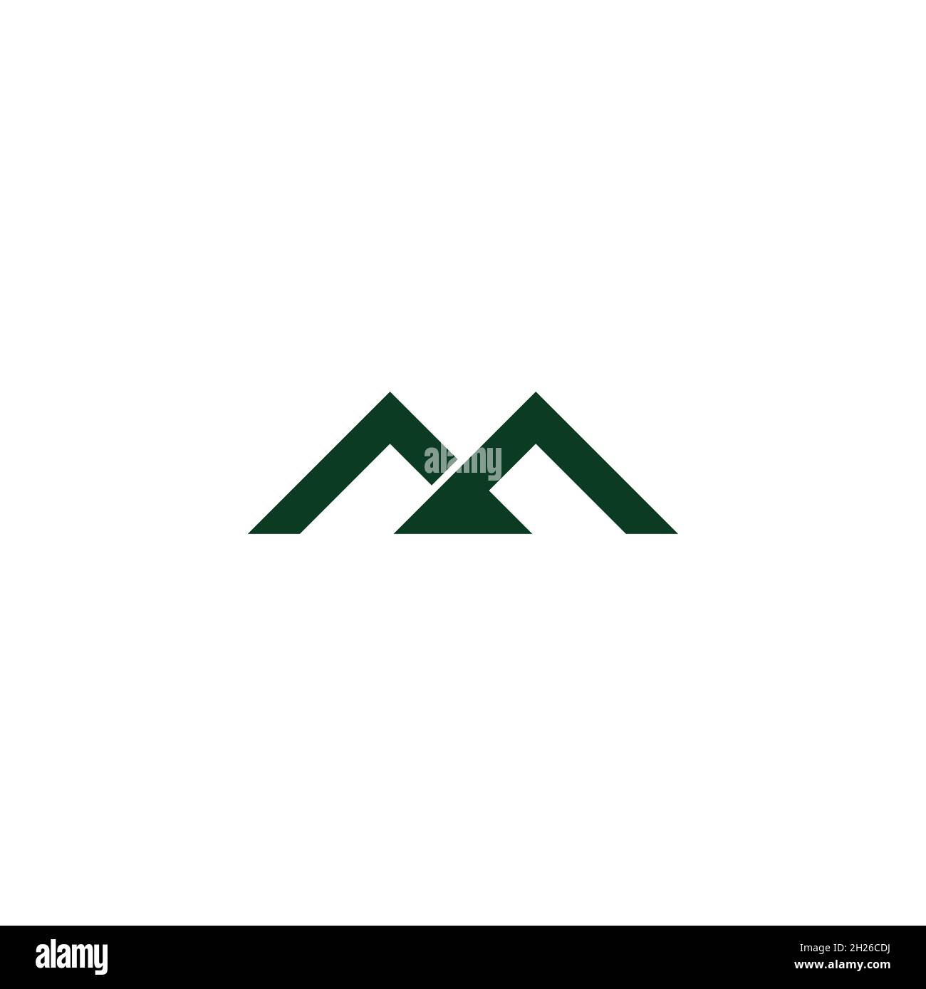 letter m mountain linked flat line simple logo vector Stock Vector
