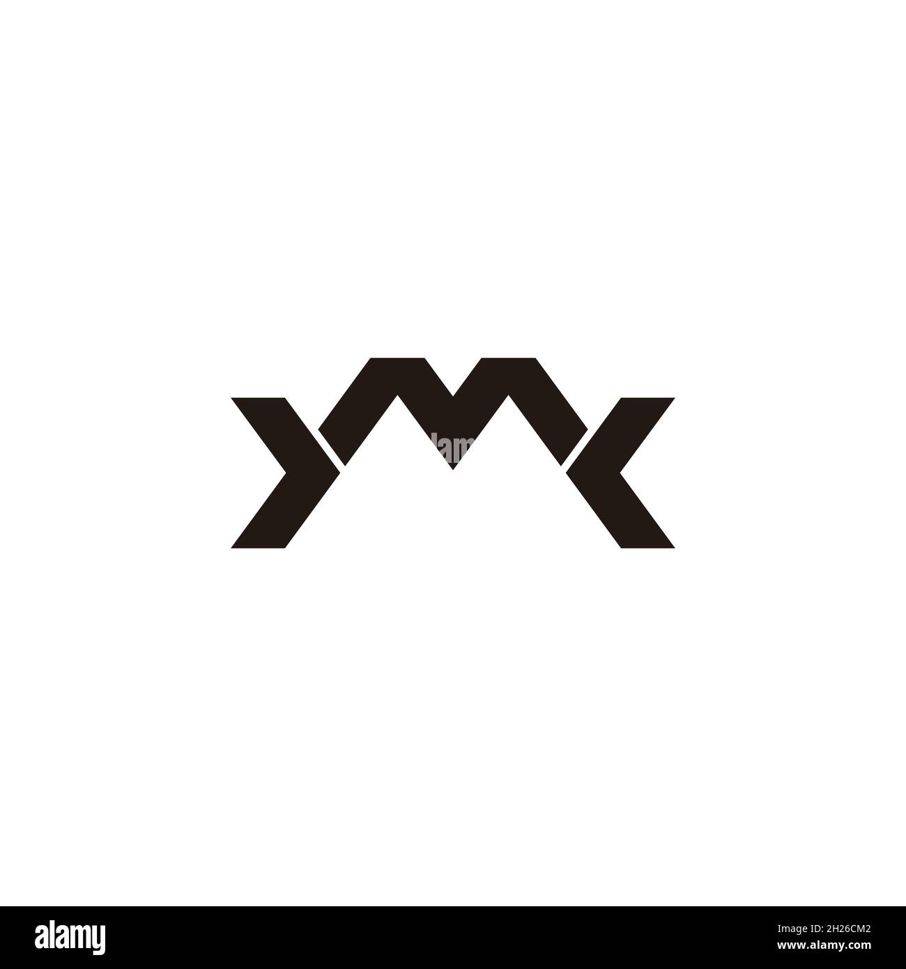 letter m arrows simple geometric line logo vector Stock Vector