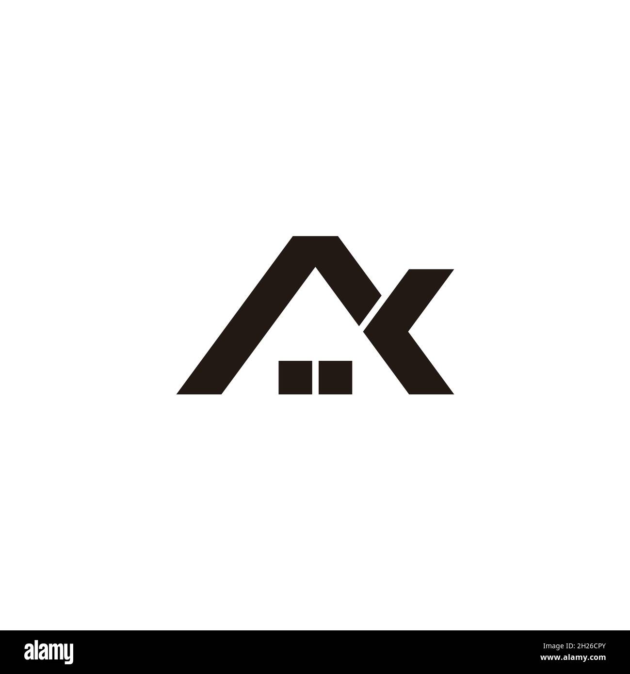 letters a k home windows simple geometric logo vector Stock Vector