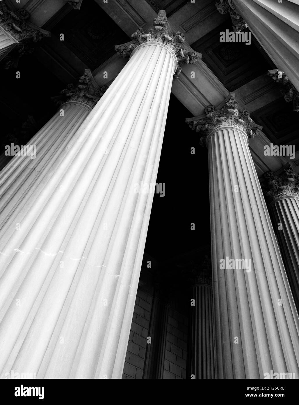 Columns on museum or courthouse building representing strength and ...