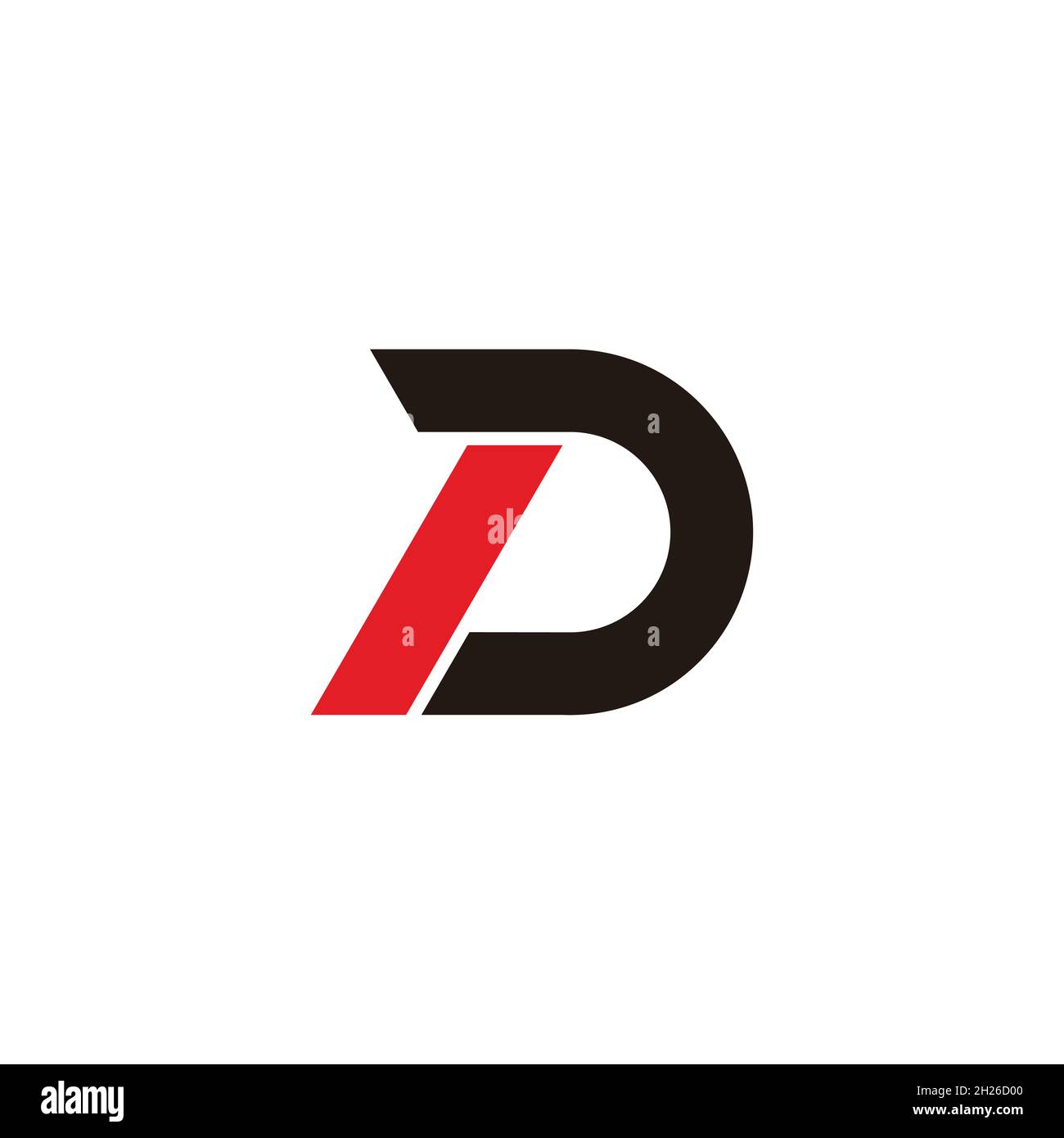letter dp motion line negative space logo vector Stock Vector
