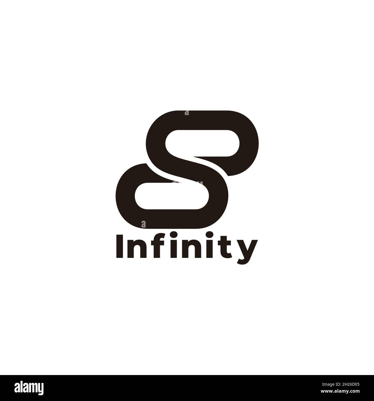 letter s simple loop infinity line geometric logo vector Stock Vector
