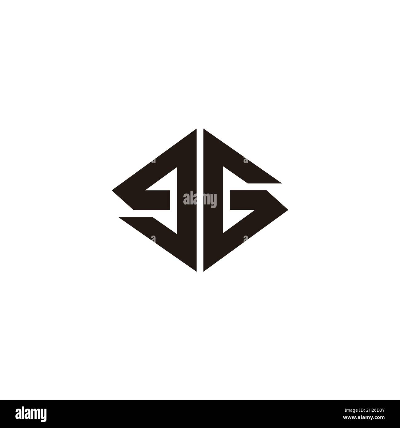 letter eg simple geometric line logo vector Stock Vector