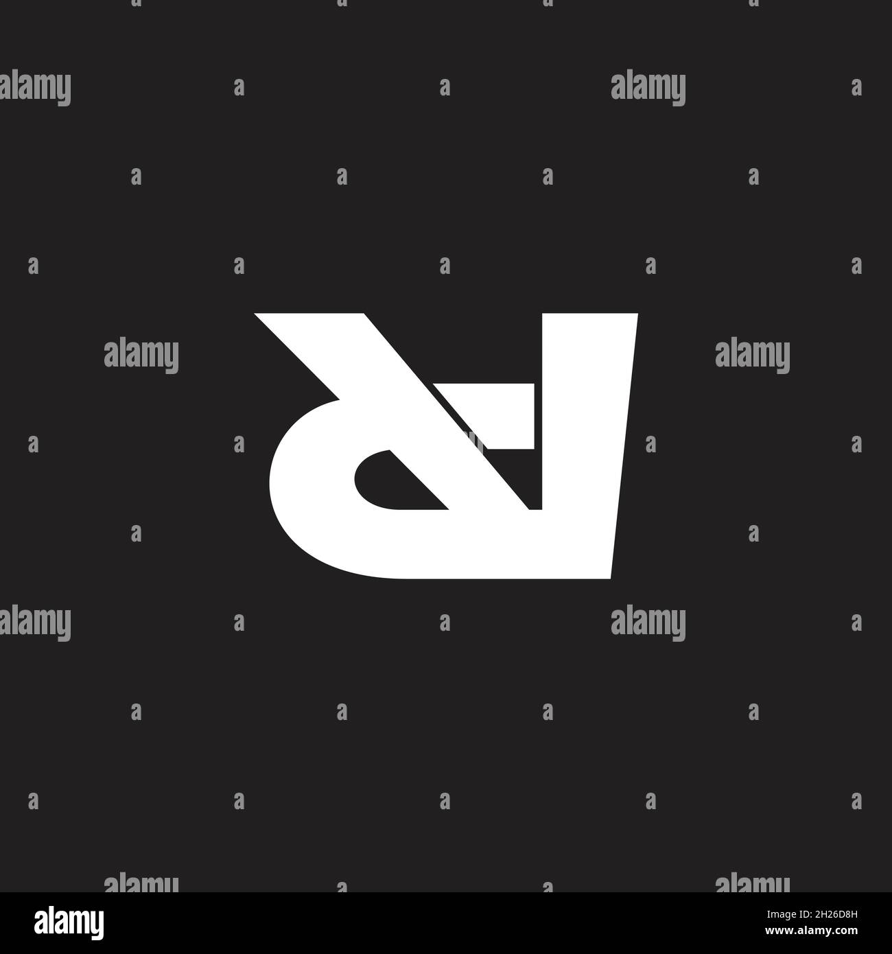 letter vd simple overlapping linked geometric logo vector Stock Vector