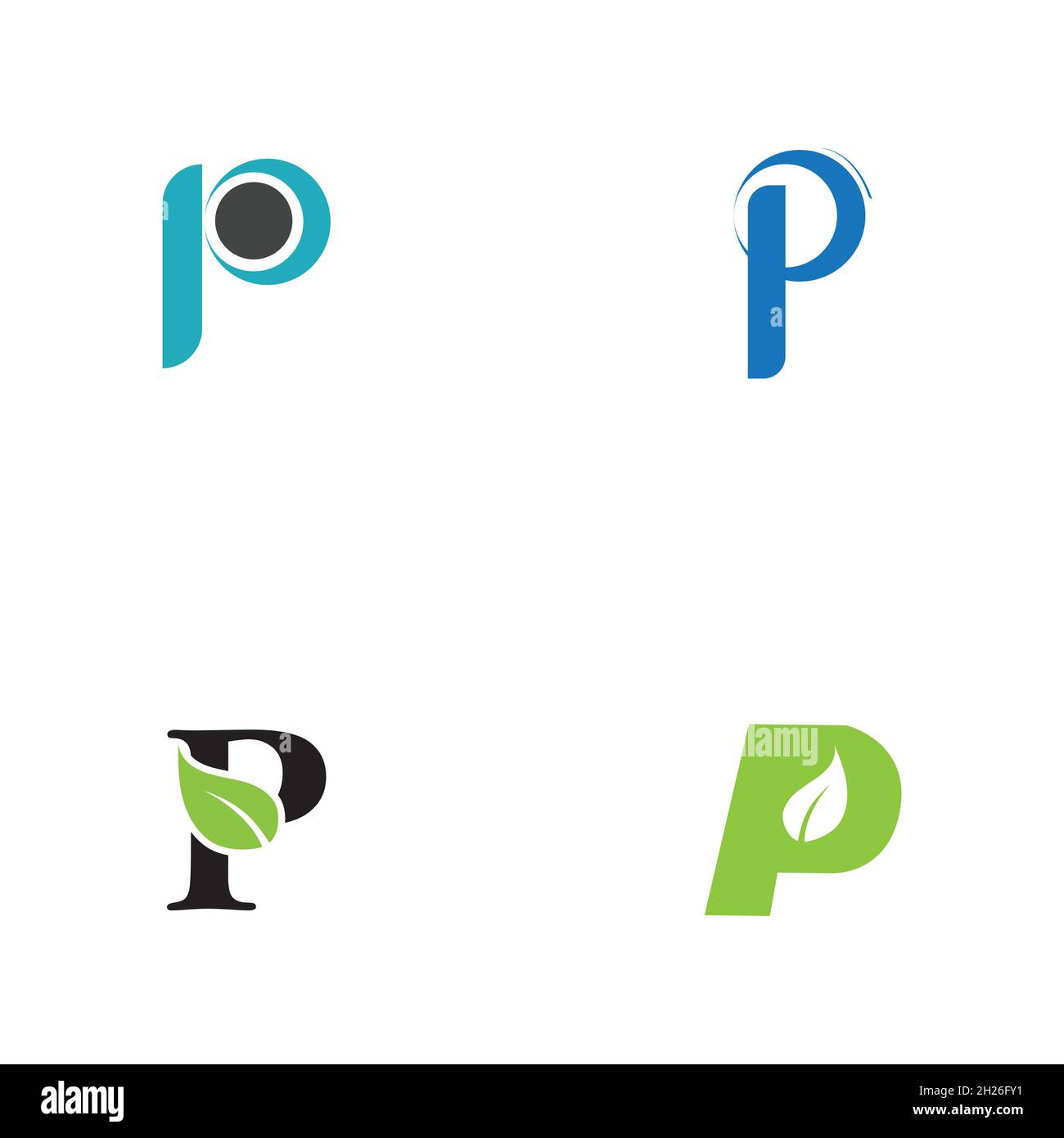 set of Letter p Logo Template vector icon design Stock Vector Image ...
