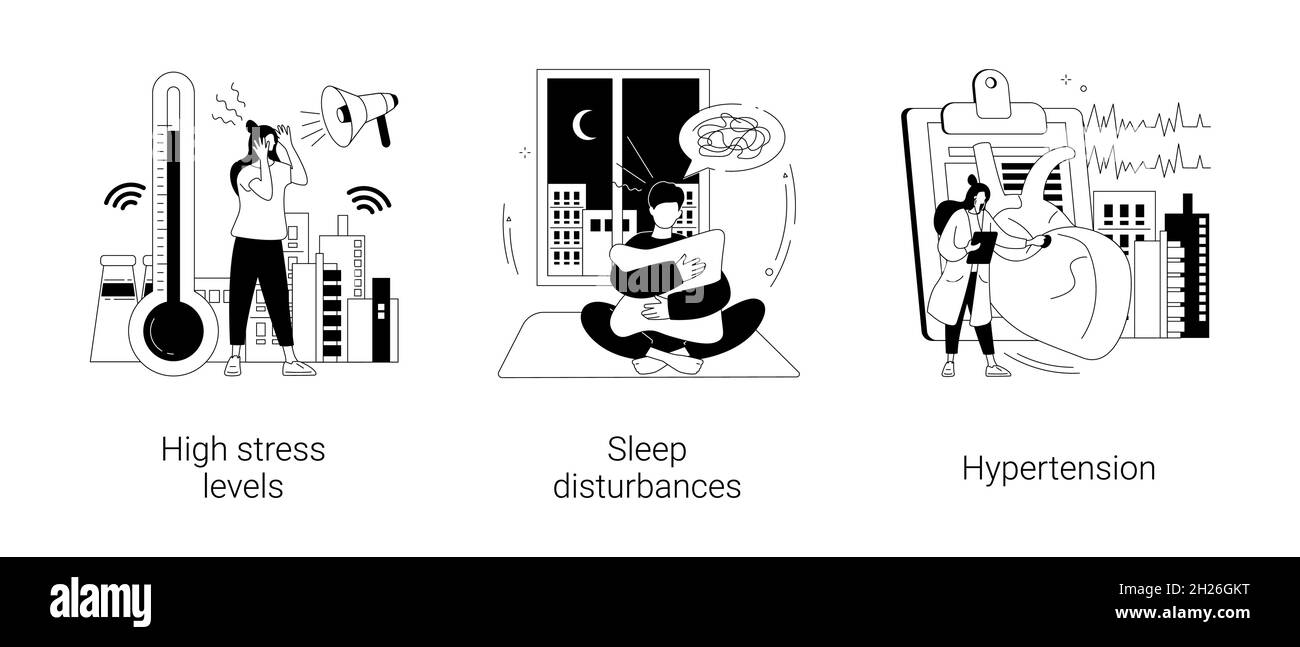 Stressful life abstract concept vector illustrations. Stock Vector