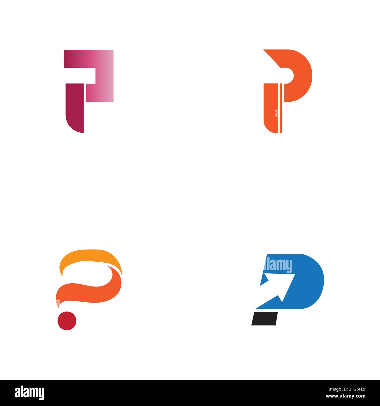 set of Letter p Logo Template vector icon design Stock Vector Image ...