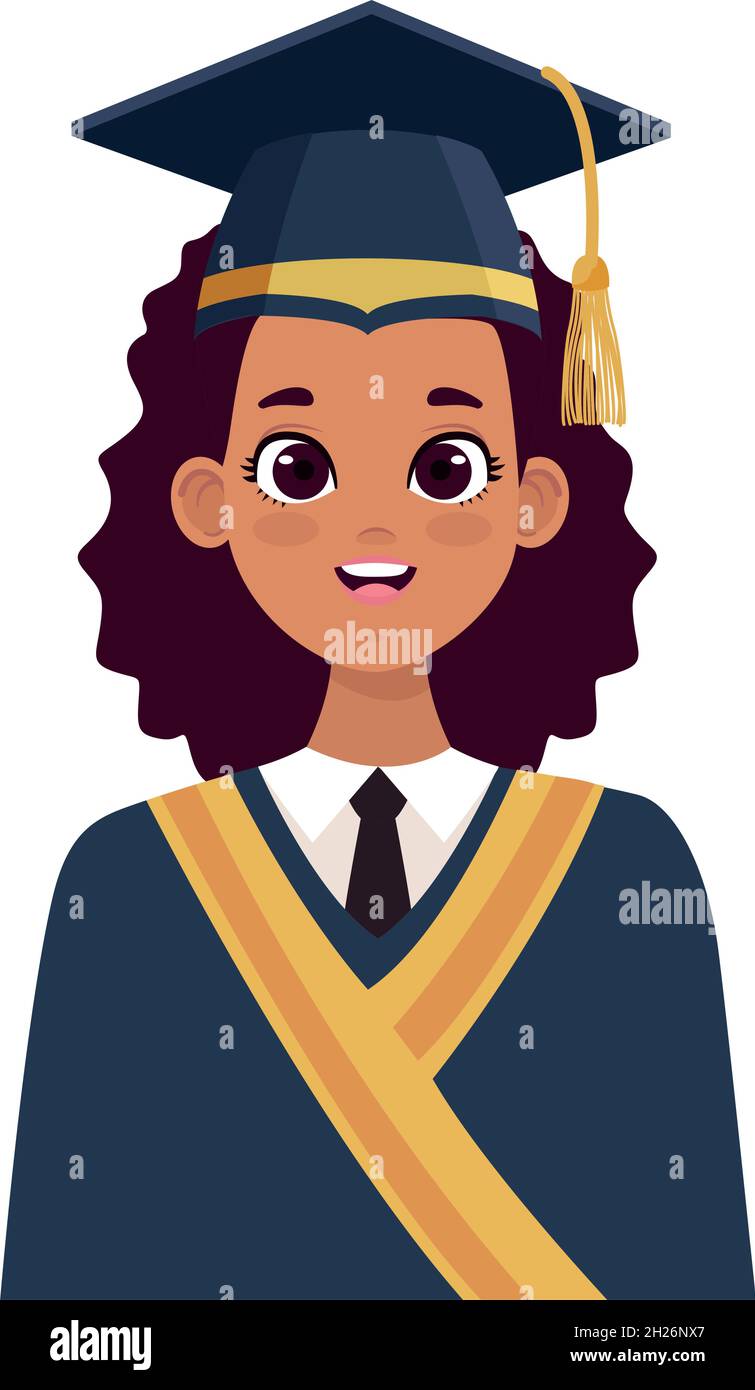 afro woman graduate character Stock Vector Image & Art - Alamy