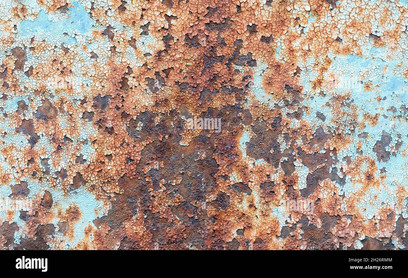 Rusty metal texture background for grungy background, brown and blue tones Stock Photo