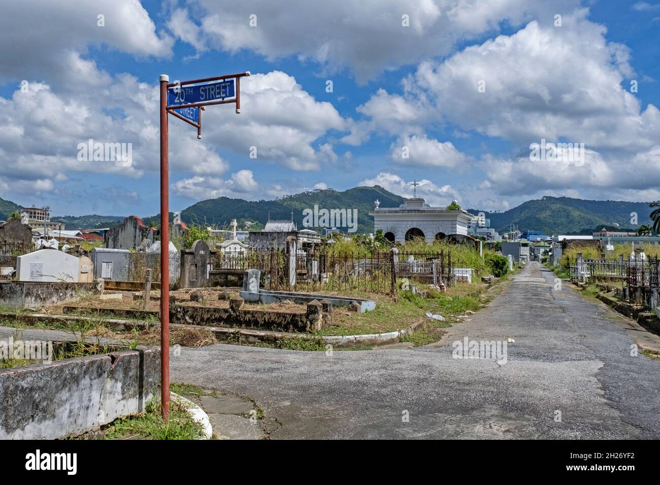 Lapeyrouse Cemetery in Port of Spain, capital city of Trinidad and Tobago in the Caribbean Stock Photo