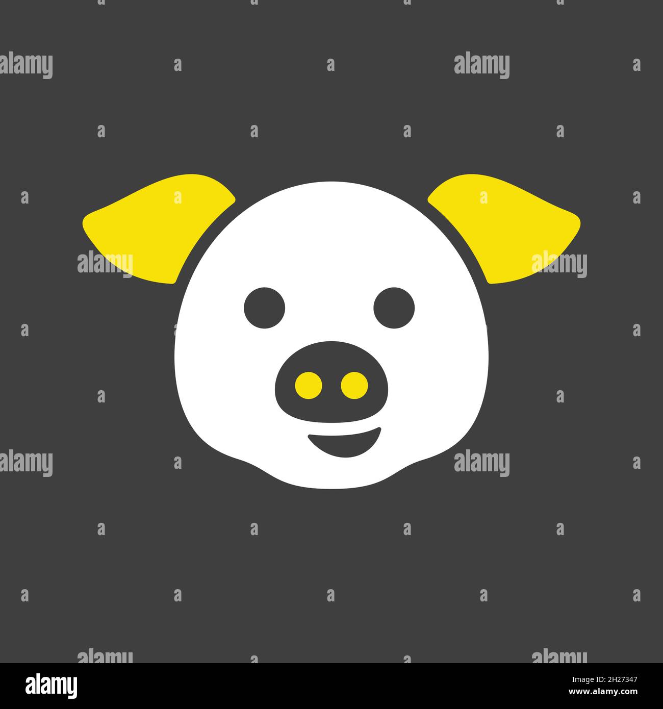 Pig glyph icon. Animal head. Farm sign. Graph symbol for your web site ...
