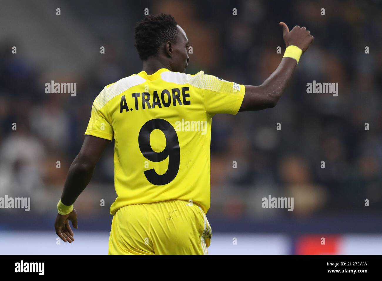 Milan, Italy, 19th October 2021. Adama Traore of Sheriff Tiraspol reacts during the UEFA Champions League match at Giuseppe Meazza, Milan. Picture credit should read: Jonathan Moscrop / Sportimage Stock Photo