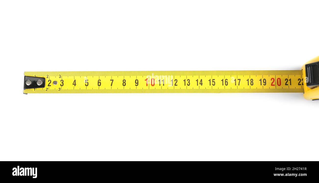 Tape measure on white background Stock Photo - Alamy