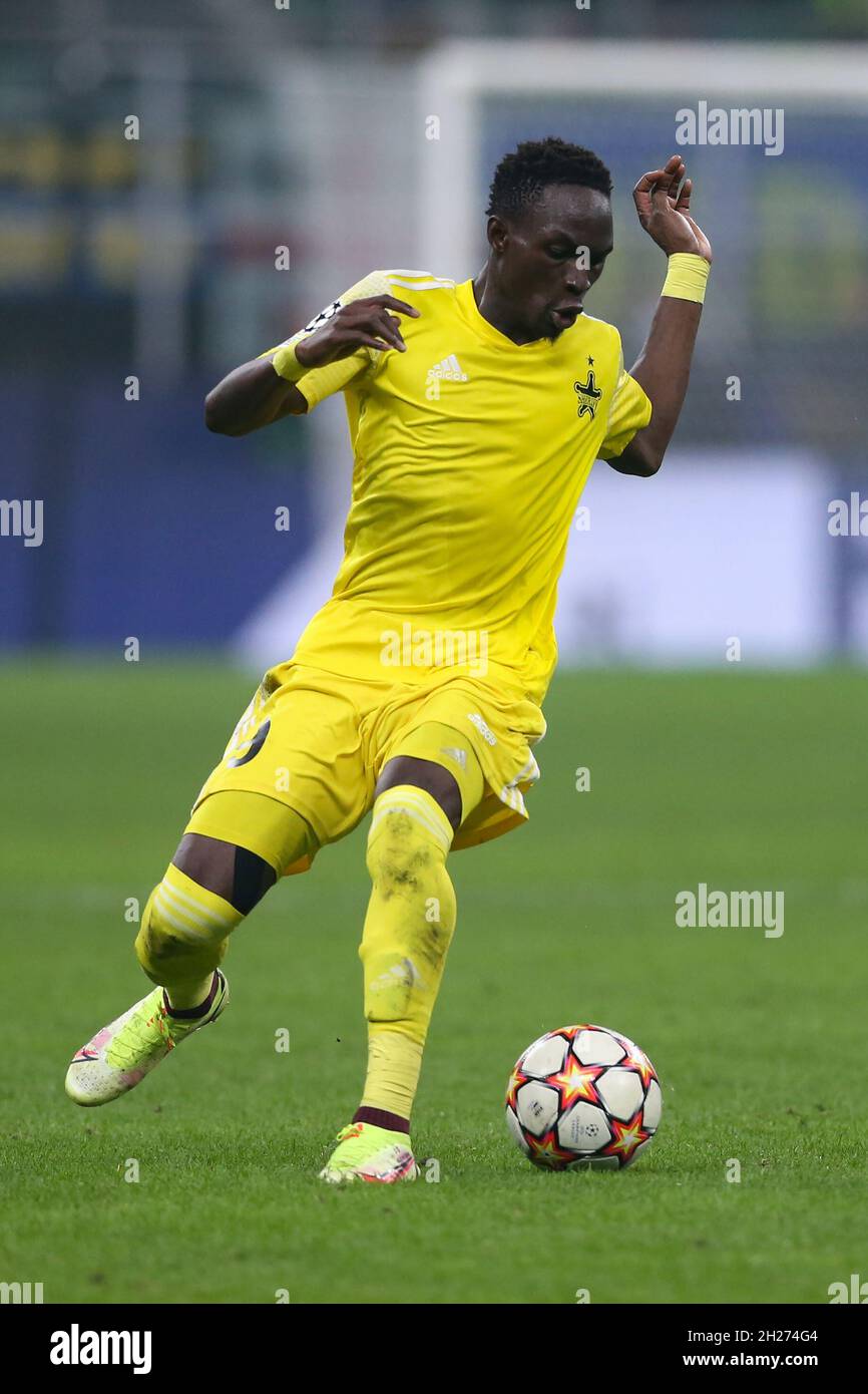 Milan, Italy, 19th October 2021. Adama Traore of Sheriff Tiraspol during the UEFA Champions League match at Giuseppe Meazza, Milan. Picture credit should read: Jonathan Moscrop / Sportimage Stock Photo